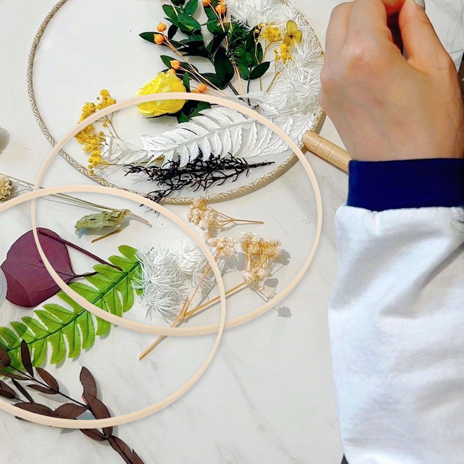Embroidery Ring - 10개입, 자수용 링, 나무 공예용, 둥근