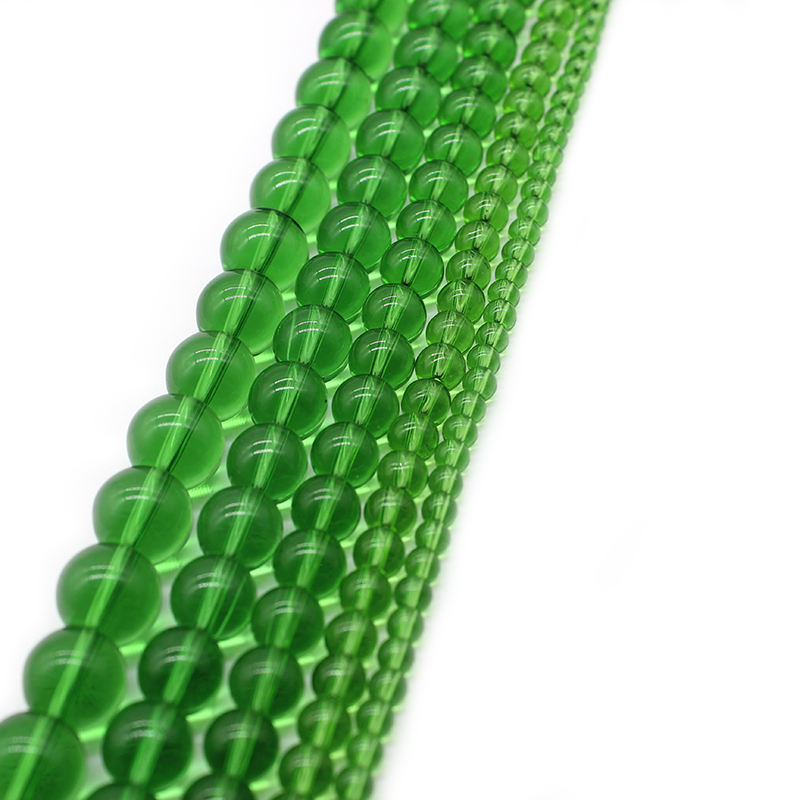 Embroidery Glass Beads - 천연 석재 부드러운 녹색 유리 비즈,