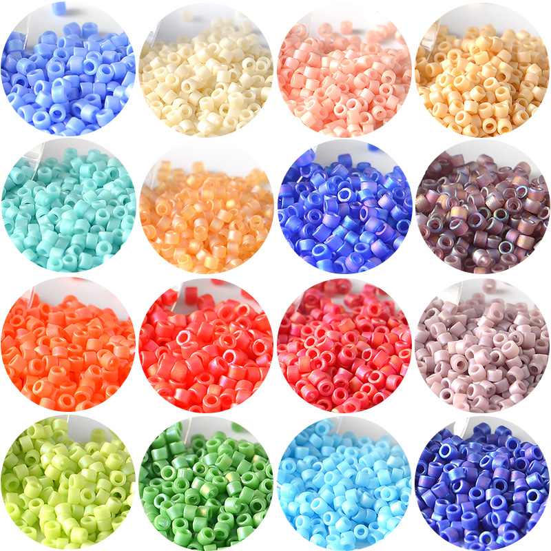 Embroidery Glass Beads - 10g/파이프 1.6mm 미유키 비즈 반투명 무지개