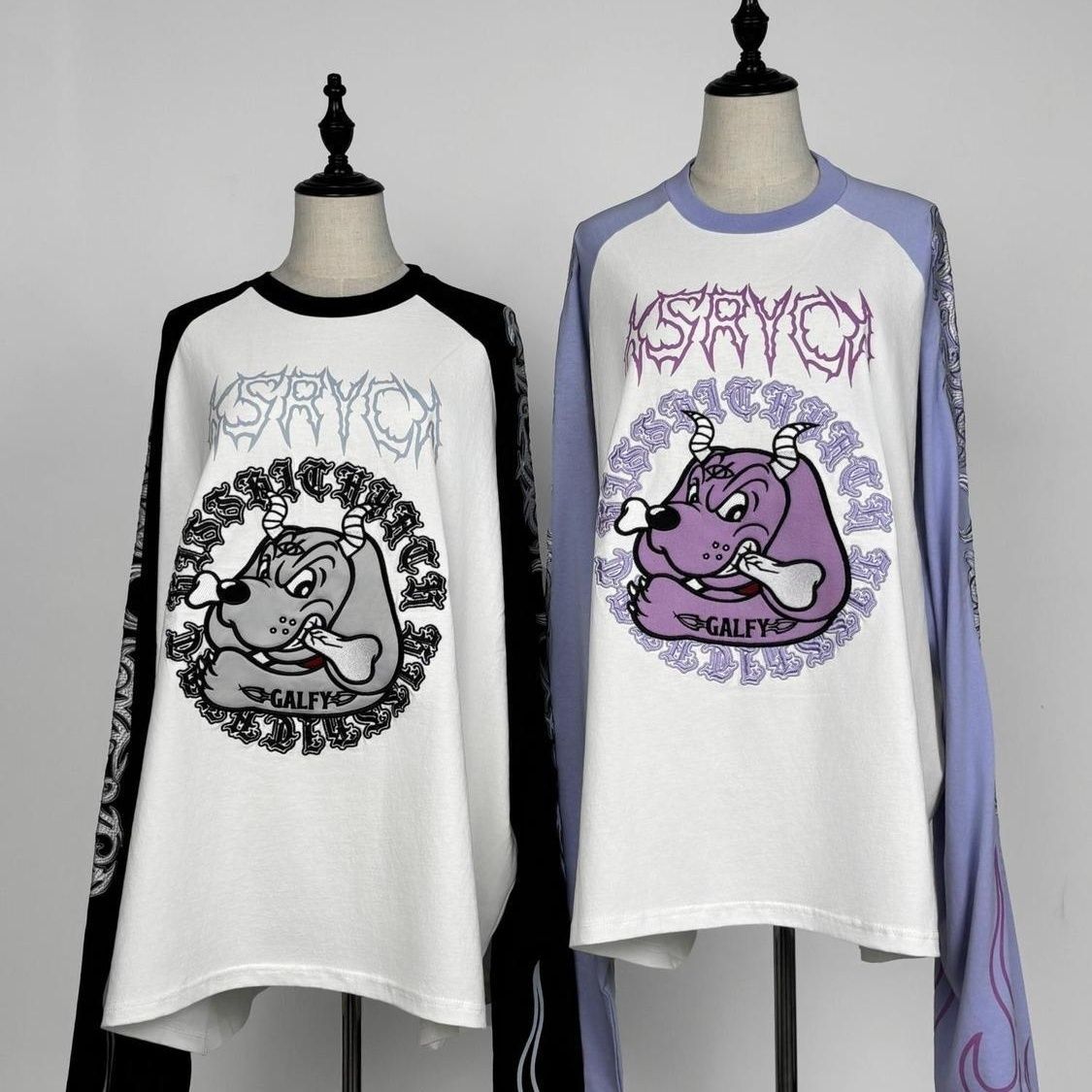 Embroidery Tshirt - Y2K 일본 하라주쿠 스트리트웨어 콜라보레이션 서브컬쳐