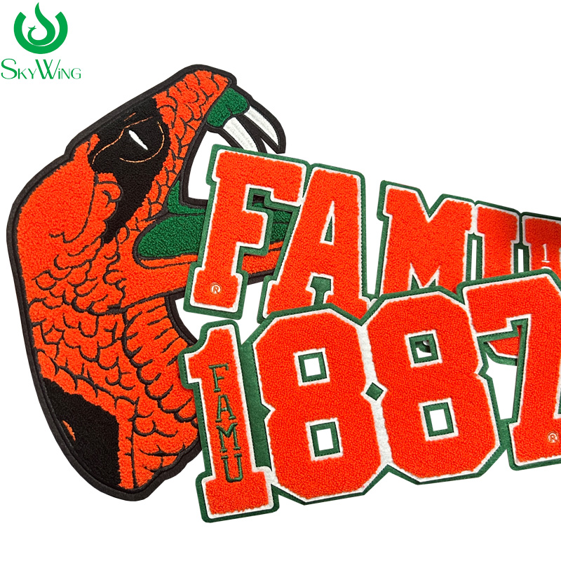 Embroidery University - 바시티 재킷용 셔닐 라틀러 패치, FAMU