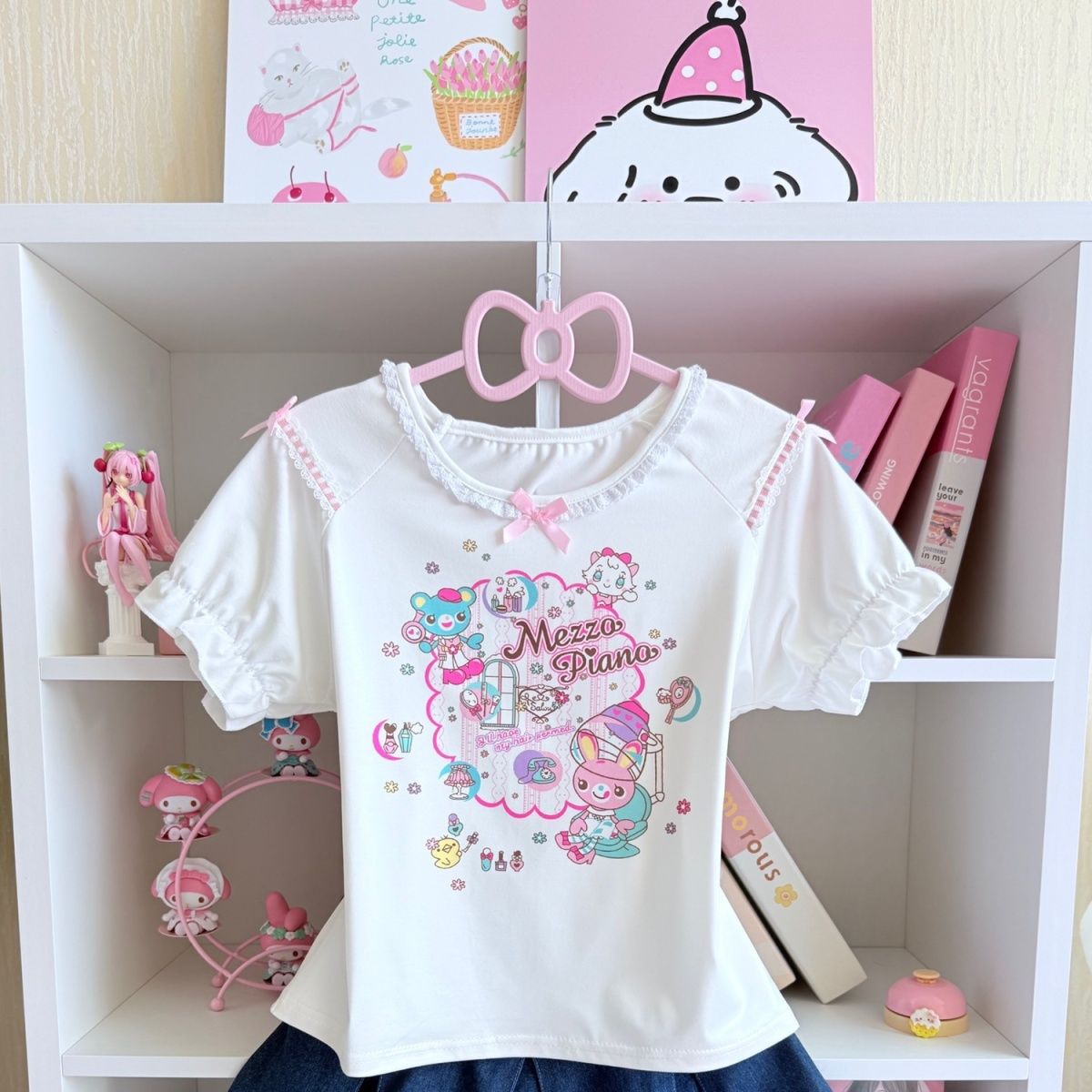 일본풍 스위트 스커트 세트 여름 신상 만화 Mp 프린트 - Embroidery Tshirt 리뷰 및 가격
