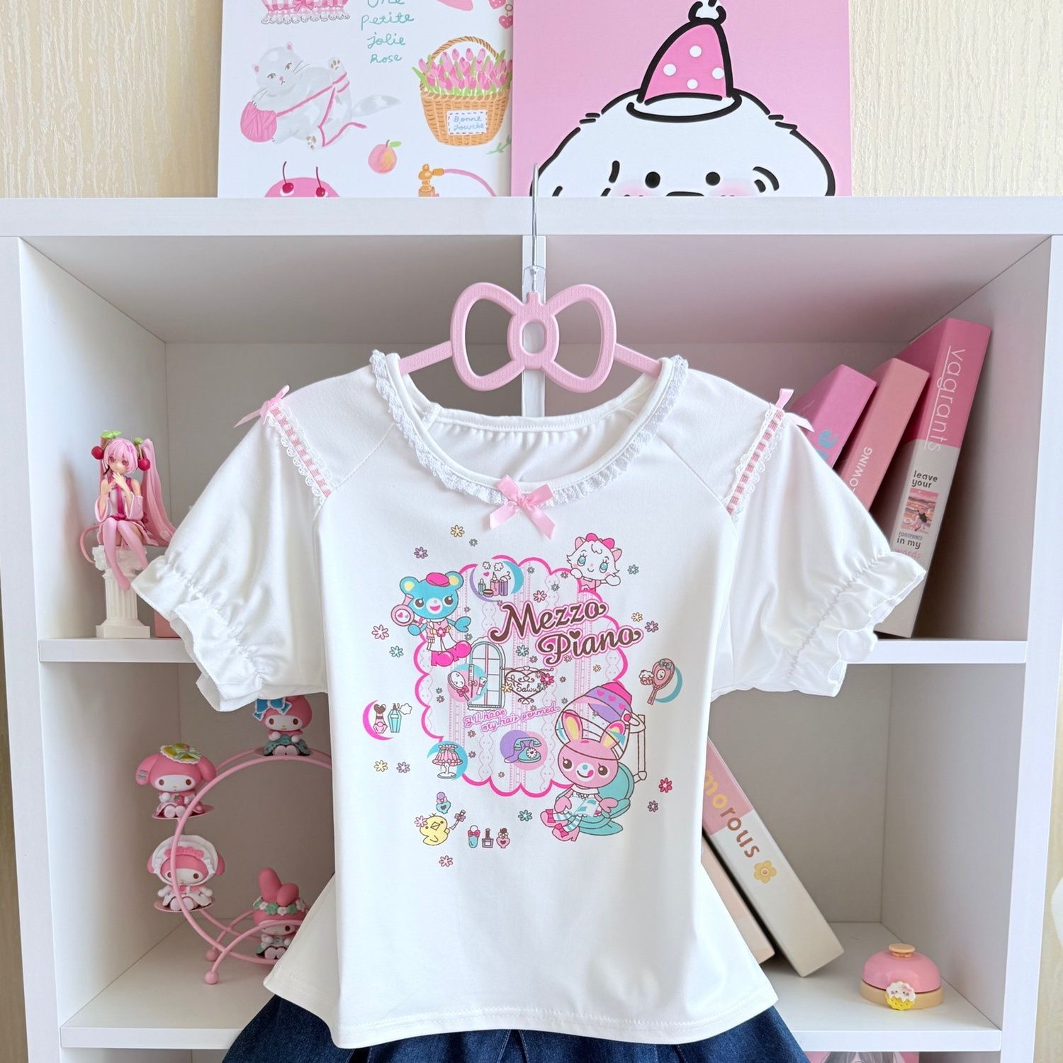 일본풍 스위트 스커트 세트 여름 신상 만화 Mp 프린트 - Embroidery Tshirt 리뷰 및 가격