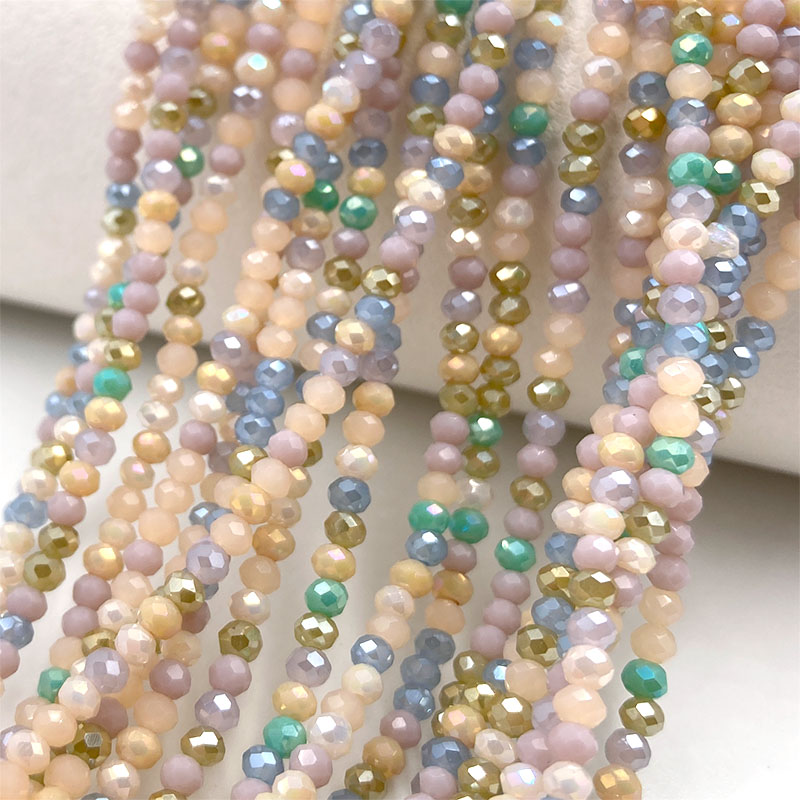2mm 크리스탈 비즈 혼합 색상면 처리 된 Rondel - Embroidery Glass Beads 리뷰 및 가격