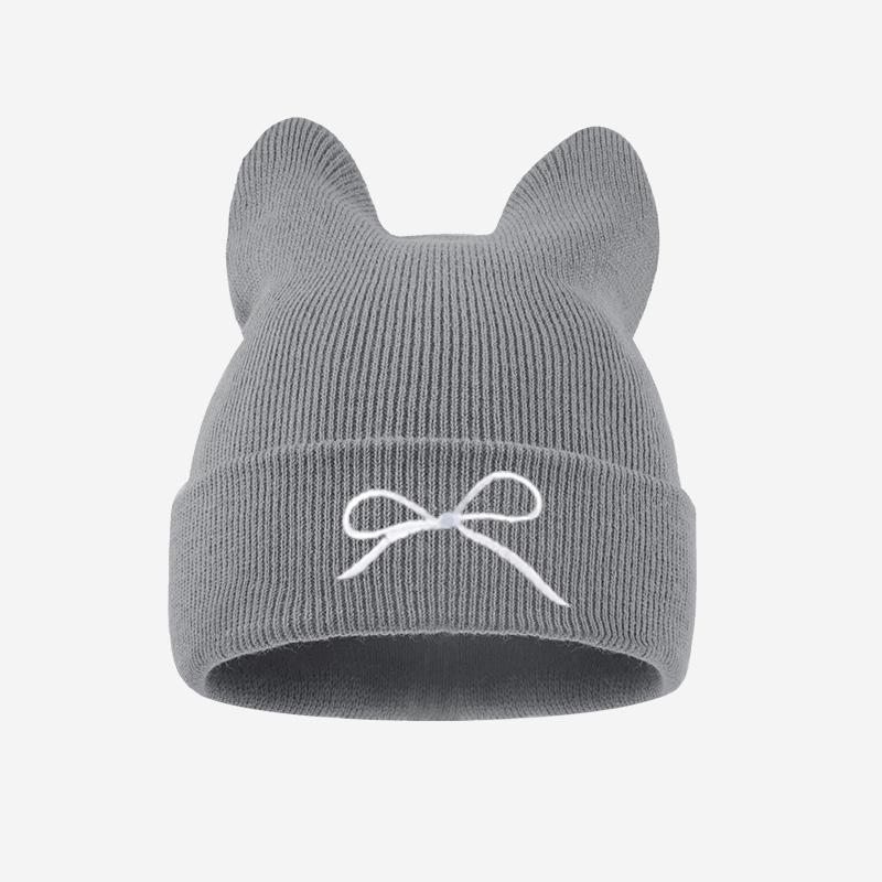 1~3세 아동용 고양이 귀 모양 니트 비니, 리본 자수 - Embroidery Letter 리뷰 및 가격