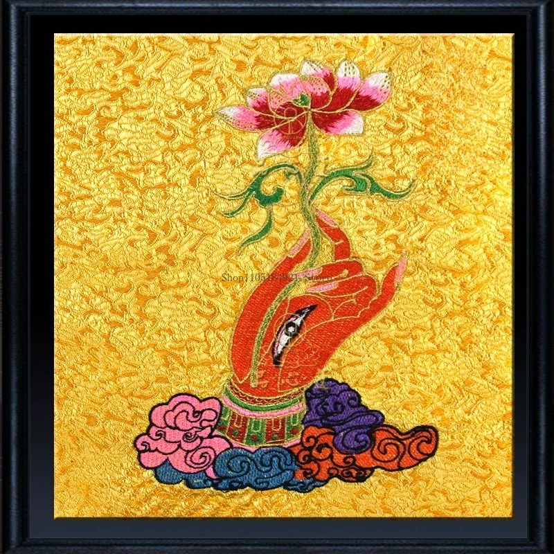 42CM 더블 자수 새틴 원단 연꽃 베르가못 수트라 커 - Embroidery Cloth 리뷰 및 가격