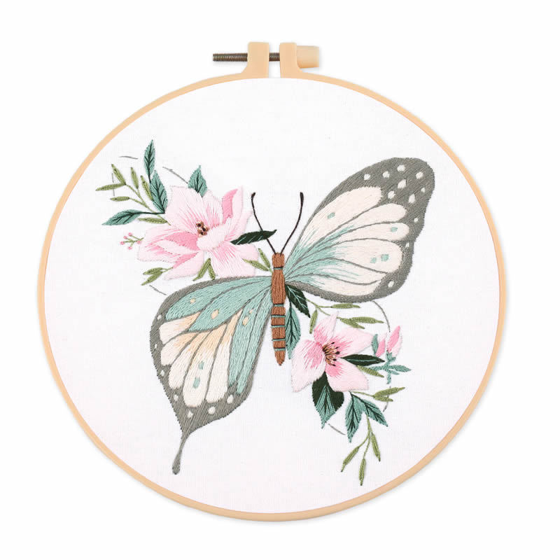1개 20X20CM 7.87인치 자수 나비 키트, 초보 - Embroidery Thread 리뷰 및 가격