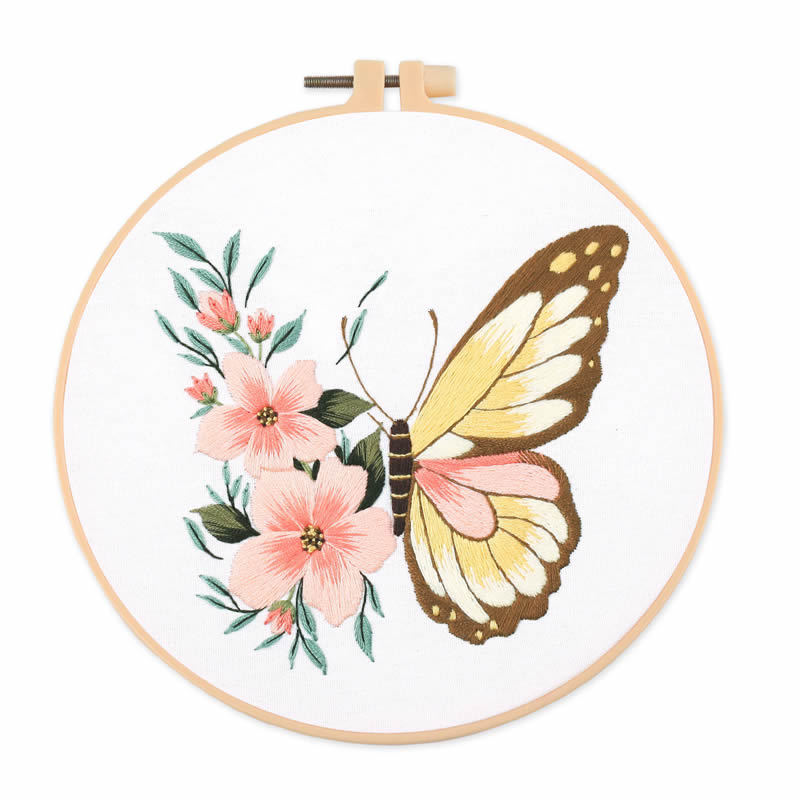 1개 20X20CM 7.87인치 자수 나비 키트, 초보 - Embroidery Thread 리뷰 및 가격