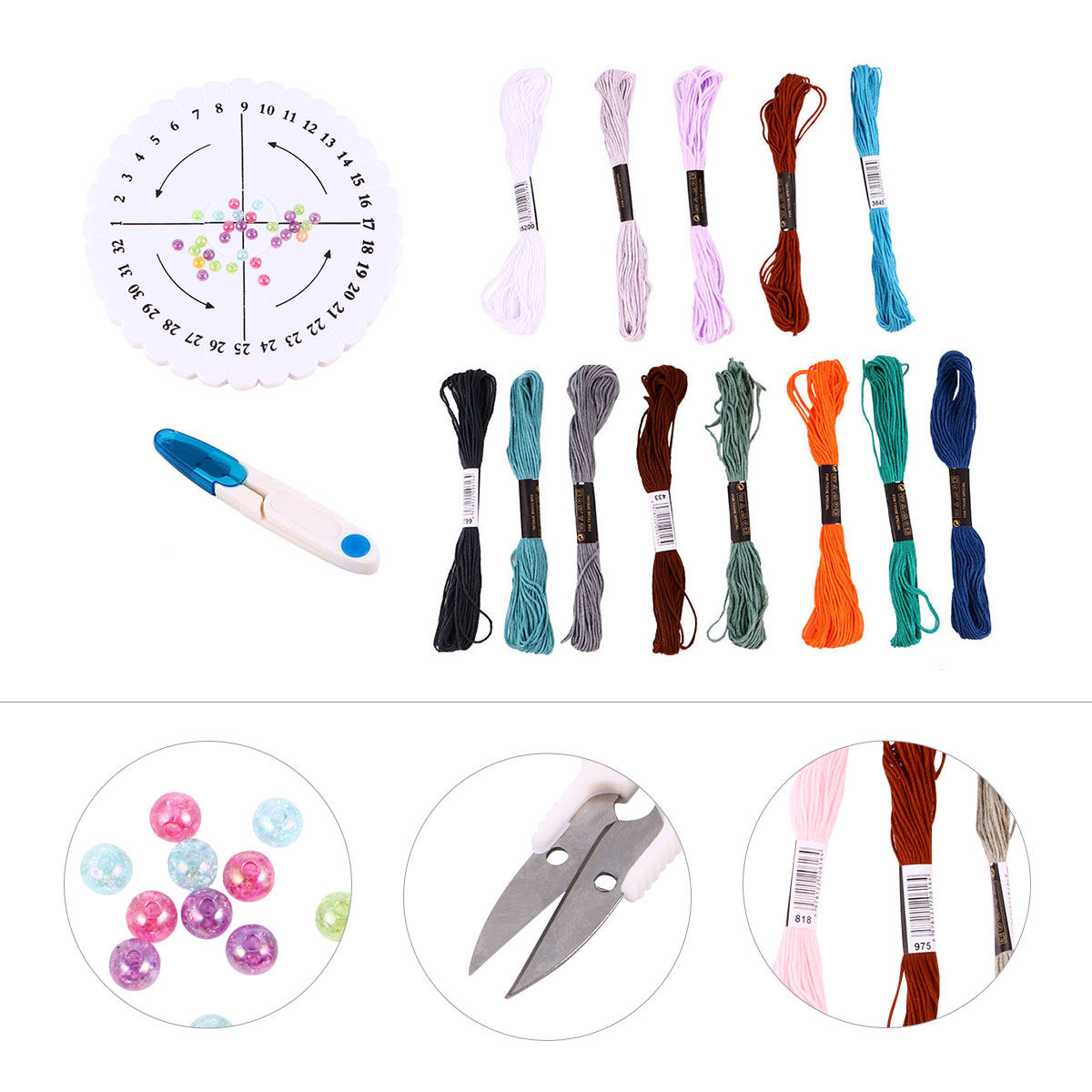 1세트 원형 직조 키트, 팔찌 만들기 DIY, 24가지 - Embroidery Thread 리뷰 및 가격