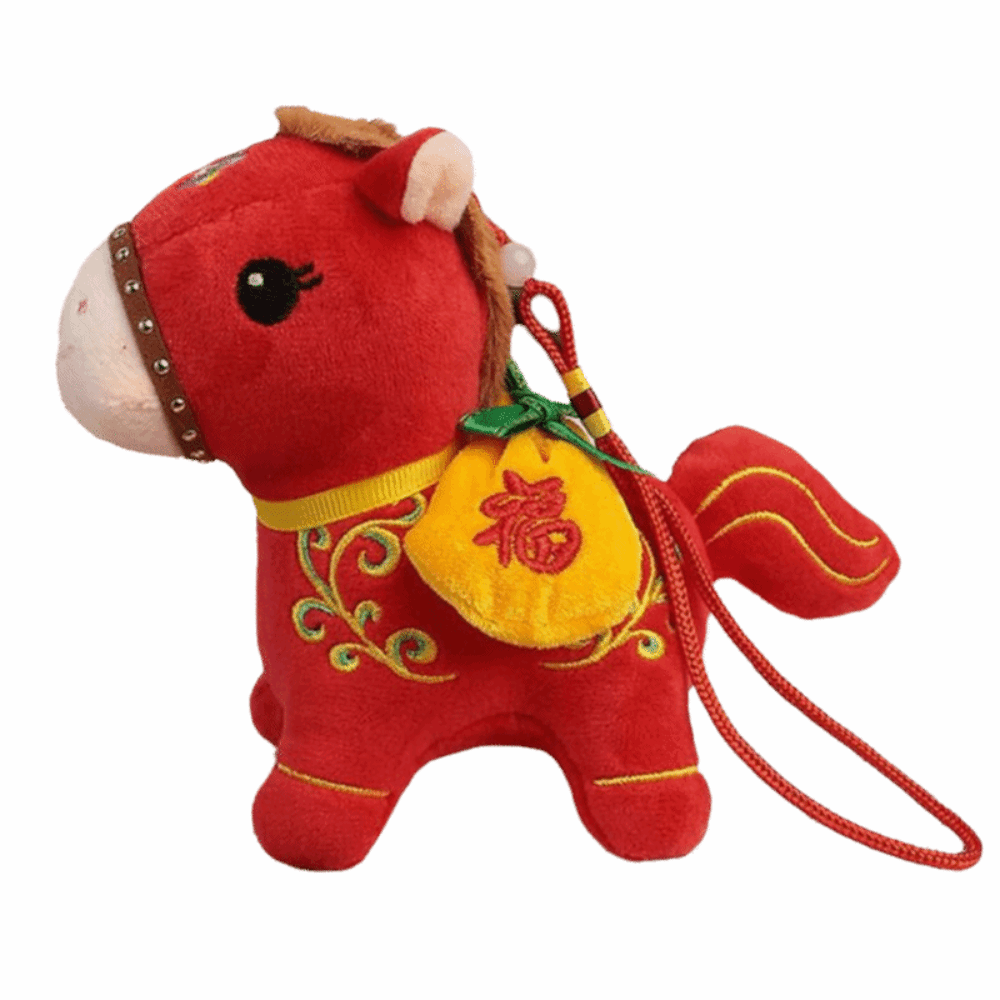 부자 말 만화 말 인형 펜던트 빨간 동물 중국 십이지신 - Embroidery Horse 리뷰 및 가격