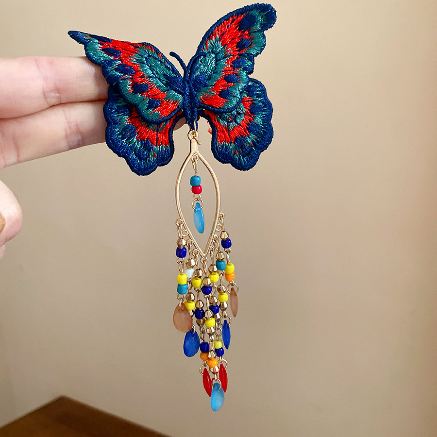 새로운 중국 스타일 니트 나비 머리핀 여성용 달콤한 자 - Embroidery Glass Beads 리뷰 및 가격