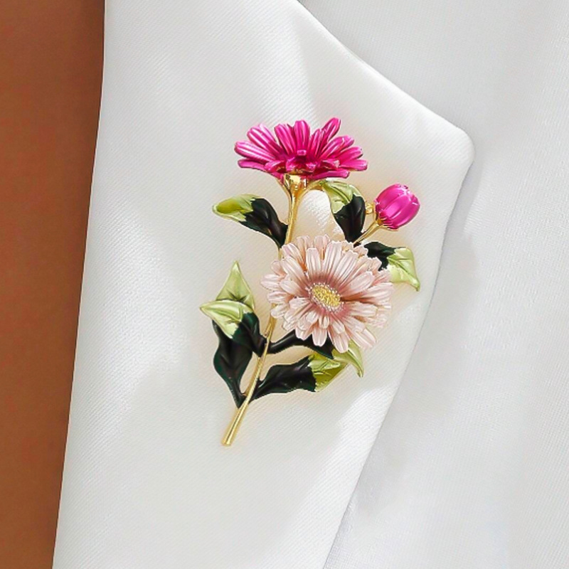 국경 목가적 인 스타일 손으로 그린 ​​유행 꽃 브로치 - Embroidery Simple 리뷰 및 가격