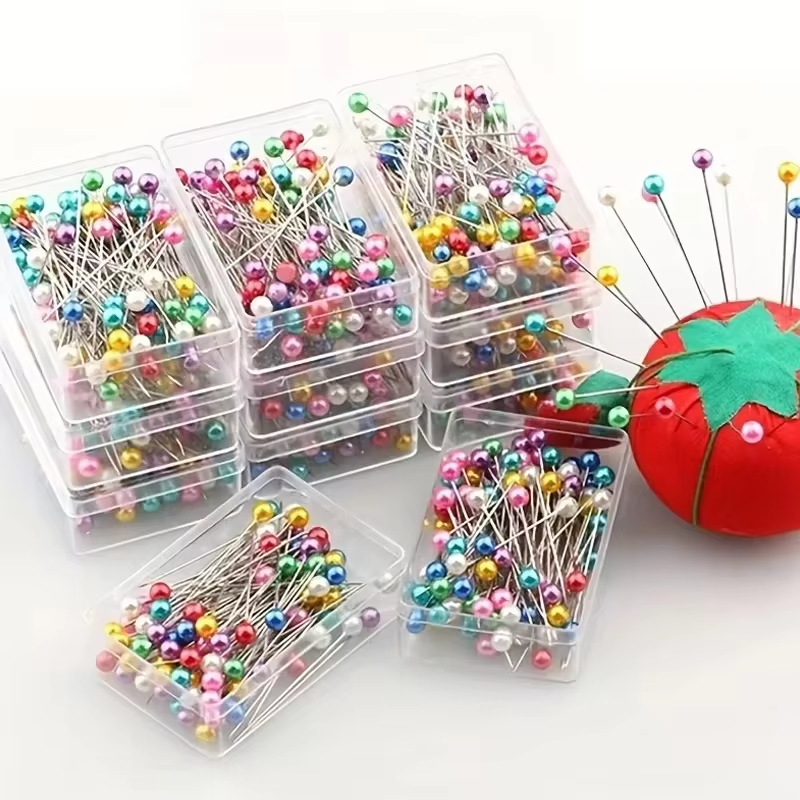 100개 패션 바느질 바늘 컬러 유리/세라믹 헤드 비즈 - Embroidery Glass Beads 리뷰 및 가격