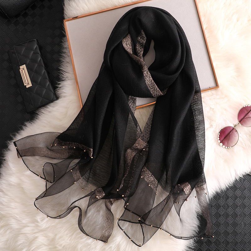 2024 여성을위한 럭셔리 100% 실크 목도리 스카프 - Embroidery Ideas 리뷰 및 가격