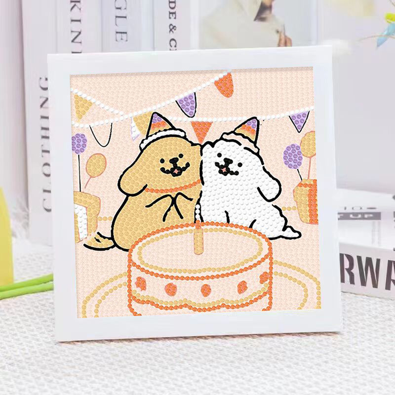 만화 라인 강아지 크리스탈 다이아몬드 프레임 장식 그림 - Embroidery Ideas 리뷰 및 가격