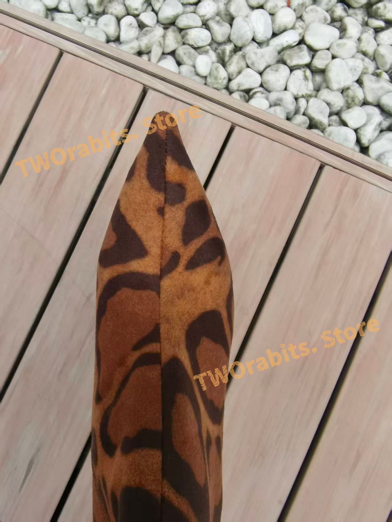 레오파드 프린트 니 부츠 포인트 토 얇은 굽 스웨이드  - Embroidery Designer 리뷰 및 가격