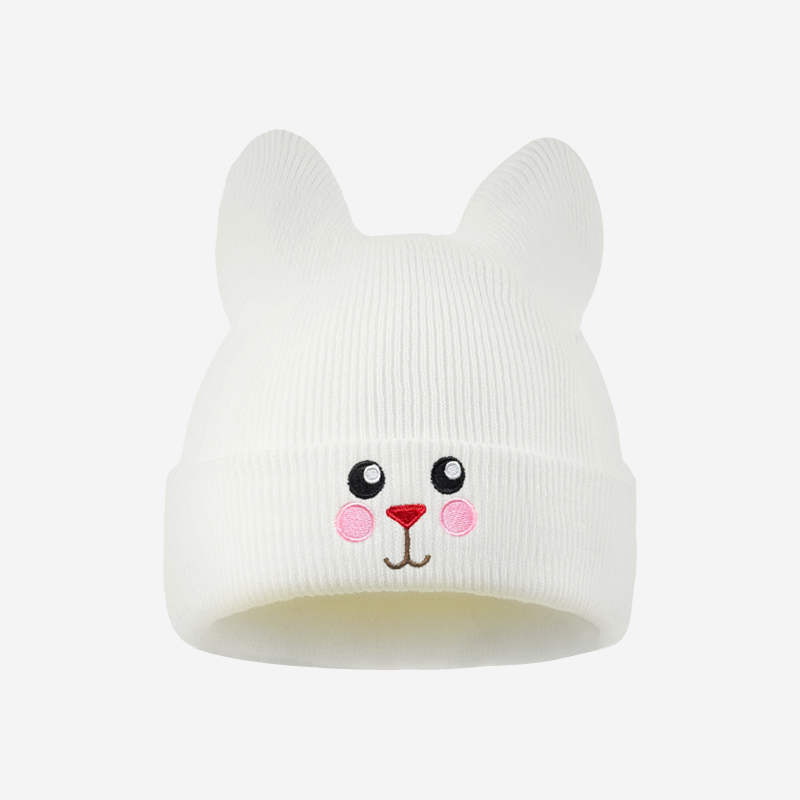 부드러운 고양이 귀 디자인 아동용 비니, 고양이 얼굴  - Embroidery Letter 리뷰 및 가격